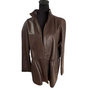 LNR Glove Tanned Leather Jacket Size M Buttery Brown Model Off Duty